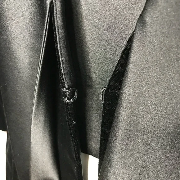 TALBOTS PETITES Black Velvet Blazer Satin Tuxedo Collar Jacket Size 10P Petite - Picture 12 of 16